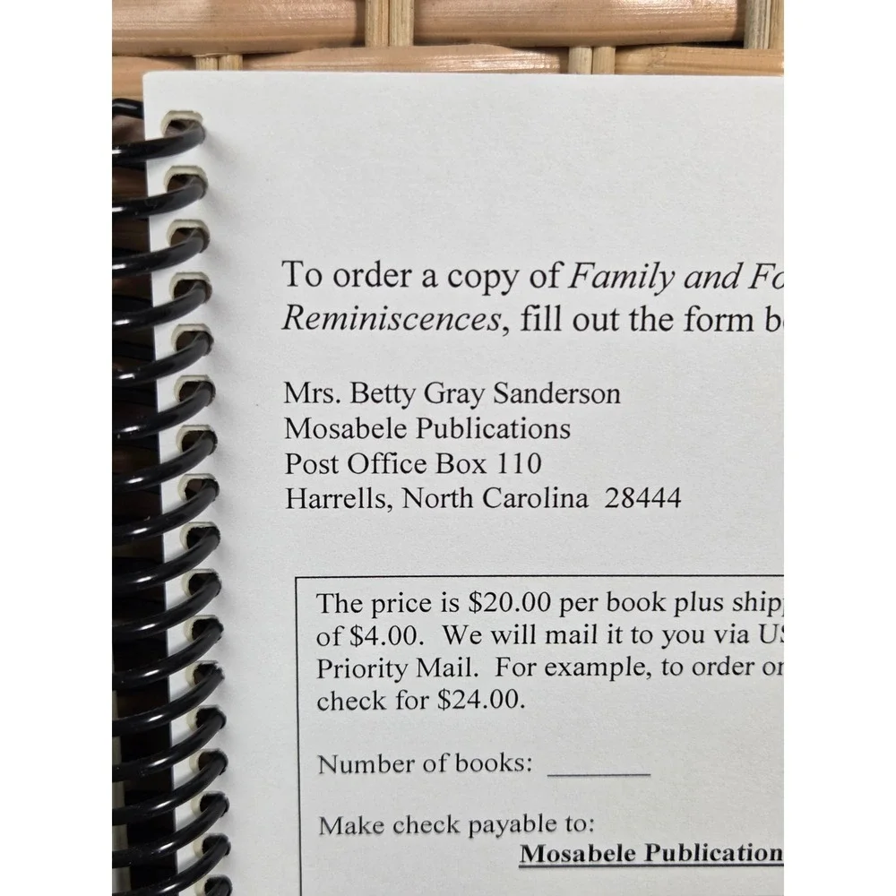 The Melvin Girls Recipes and Reminiscences 1999 Cookbook Signed North Carolina